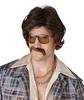 California Costumes 70s Disco Dancer Men's Wig with Mustache, Brown, 7124-094