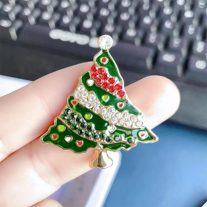 Christmas Tree Brooches For Women Unisex Plant Pins Multi-Color Available Holiday Party Accessories Gifts