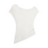 Summer French diagonal neck off-the-shoulder short-sleeved T-shirt women's fashion hollow design sense of thin temperament pure desire style top ins