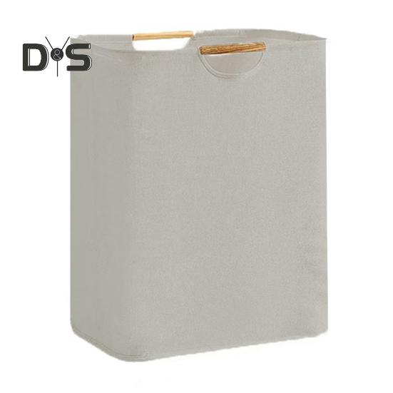 Laundry Hamper Storage Basket with Bamboo Handle Foldable Design Large Capacity Waterproof Fabric Clothes Hamper Laundry Basket