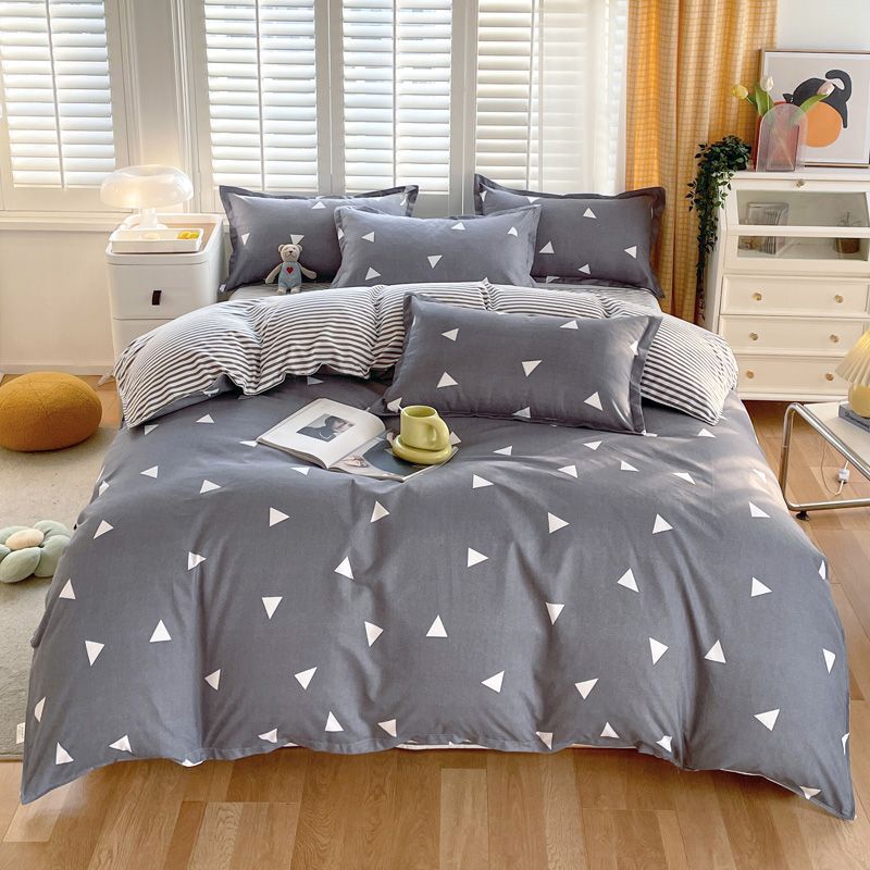 Four-season Universal Four-piece Set, Skin-friendly Cotton Quilt Cover, Bed Sheet, Double Bedding, Dormitory Three-piece Set