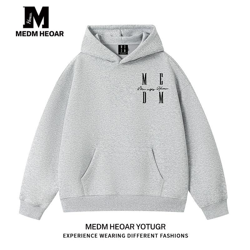[Three Labels Complete] Medm Heoar [Same Style as Wang Heyi] American Hoodie Couple Fashion Brand Top