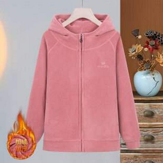 

Autumn/Winter Velvet Hooded Sherpa Fleece Jacket - Versatile Casual Sweatshirt for Middle-aged and Elderly Women 5XL (160-175 jin)
