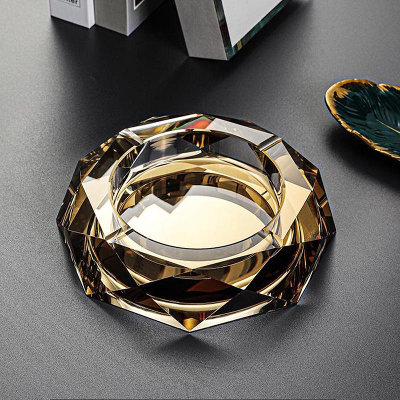 Customizable Drop-Resistant Crystal Cigar Ashtray for Living Room, Hotel, KTV