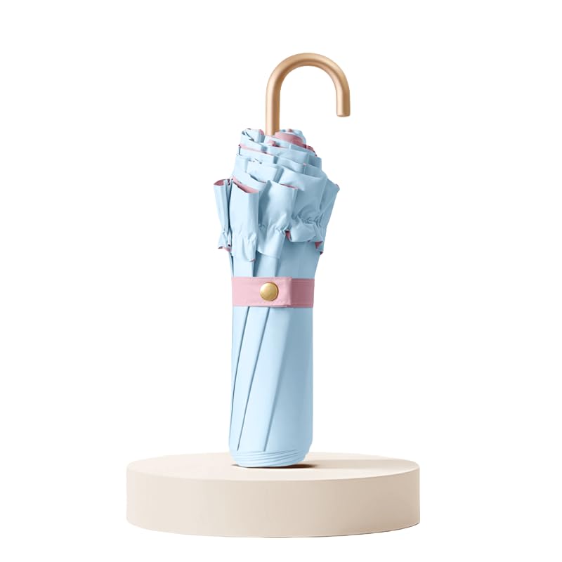 

Стильный и милый складной зонт с однотонной оборкой и золотом, обеспечивающий полную защиту от УФ-лучей, тепла, UPF и солнца. Ветрозащитный и идеально подходящий для обоих.