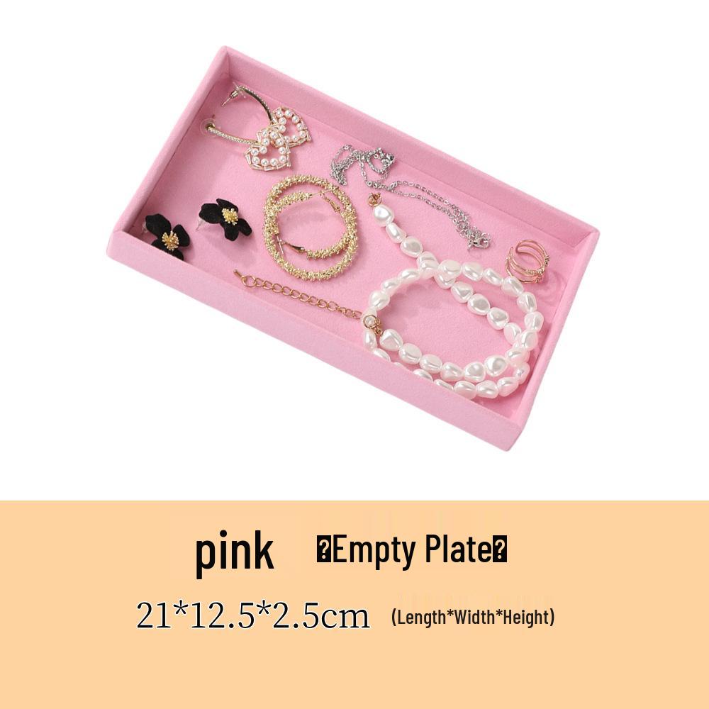 Velvet Jewelry Organizer Tray with Dividers for Necklaces, Earrings, and Rings