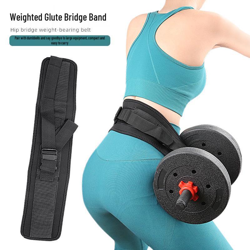 Leather Hip Thrust Weight-Bearing Fitness Belt for Dumbbell Training