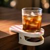 Clip On Drink Holder with Striped Design for Desk Table or Outdoor Use Securely Holds Cups Bottles or Cans with Durable Construction and Stable Grip