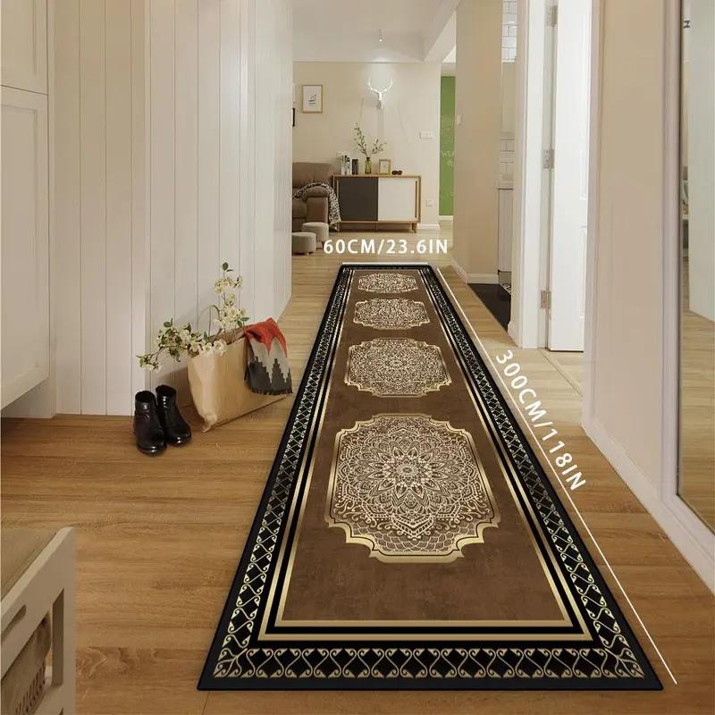 New Chinese-style Runner Rug Anti-slip and Stain-resistant El Corridor Floor Mat Bedroom Kitchen Rug Home Decoration