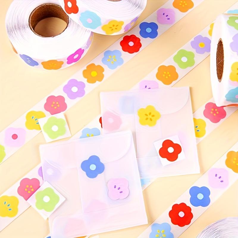 1000pcs/Roll Mini Flower Stickers - Self-adhesive Matte Finish for Scrapbooking, Water Bottles & Crafts Paper Material, Perfect for Creative Projects