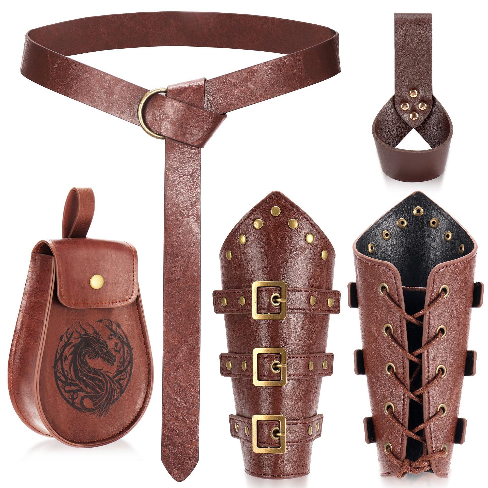 

Medieval Viking Belt Steam Bracelet Renaissance Vintage Waist Bag Halloween Cosplay Dress Up Accessories