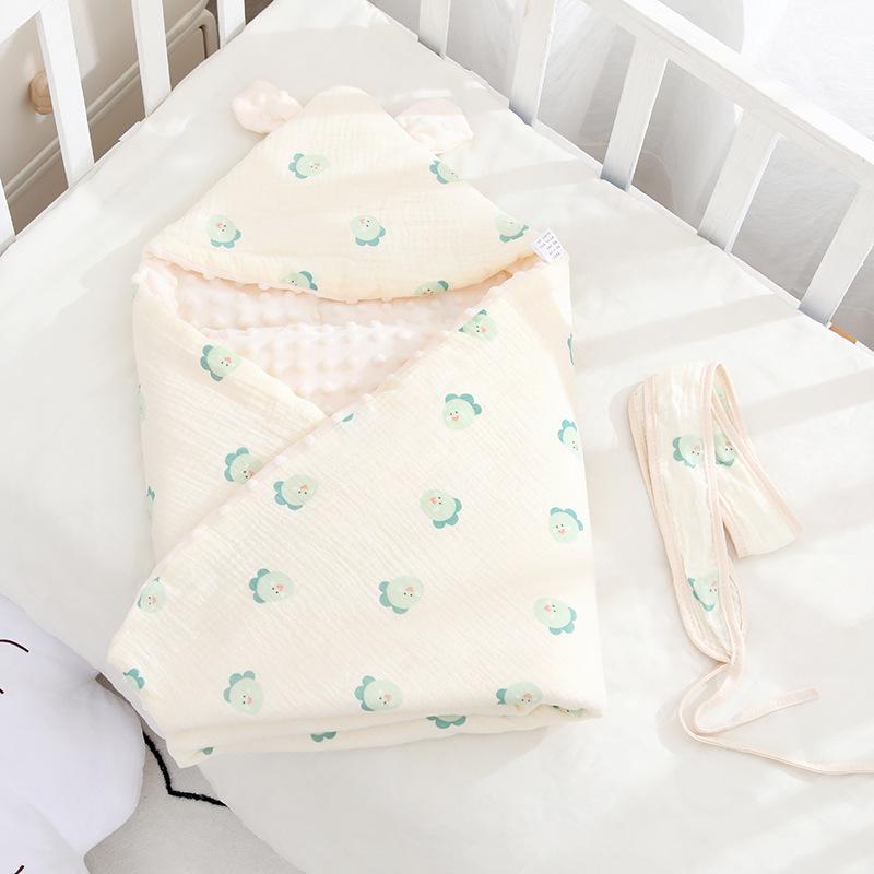 Crêpe Bohnen Bohnenklammer Baumwollsteppdecke Säugling Mit Kapuze Baumwolle Winddicht Außen Decke Neugeborenes Baby Steppdecke