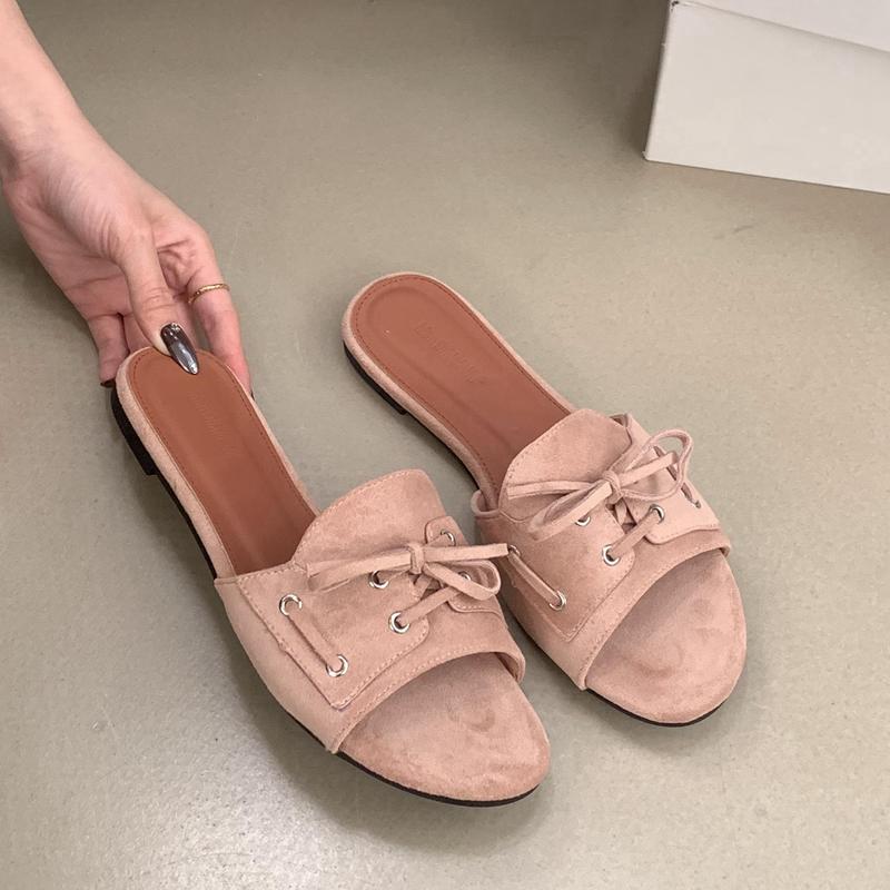 Fashion SUOJIALUN 2025 New Brand Women Slipper Fashion Open Toe Slip On Ladies Casual Slides Soft Flat Heel Outdoor Dress Flip Flop Shoe