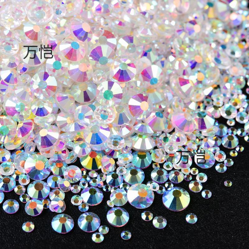 Ss3-Ss16 Mixed Size Flat Bottom Drill, Mobile Phone Case Diy Sticker Diamond Crystal Glass, Creative Nail Art Jewelry Accessories