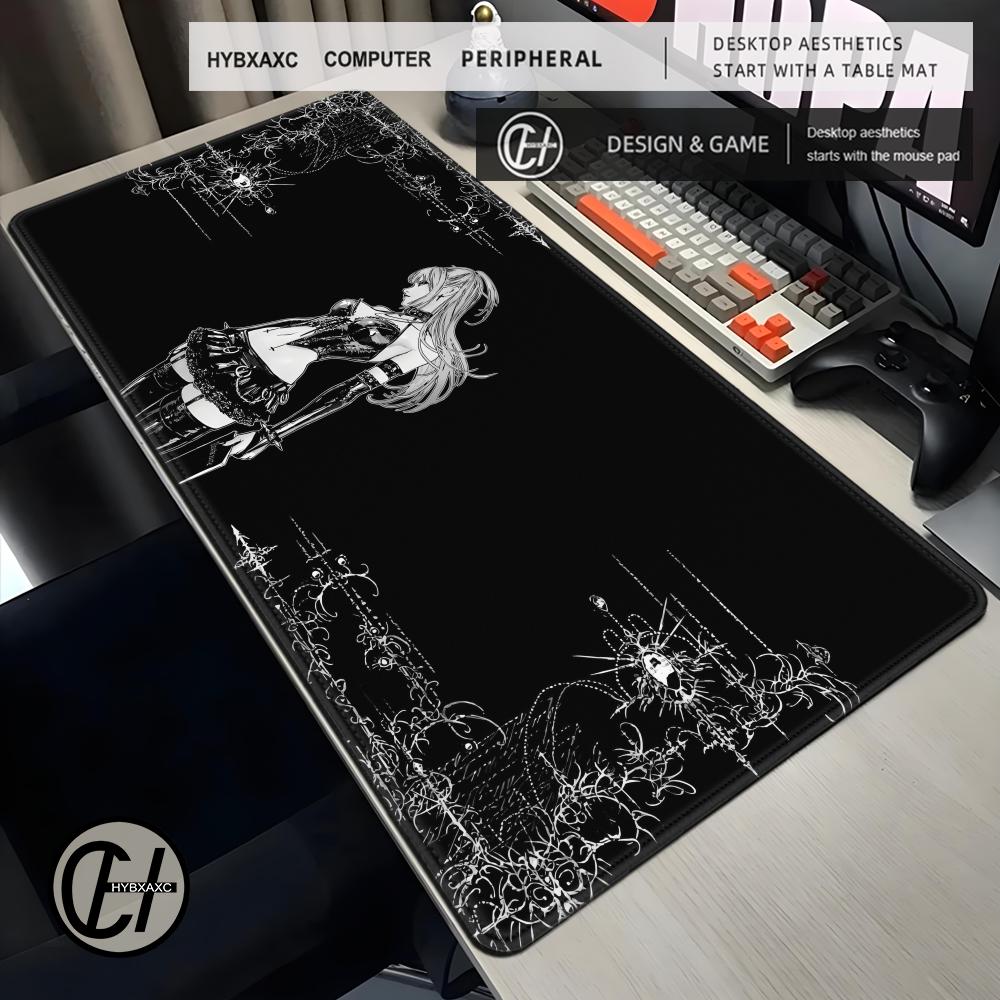 Black White Skull Desk Mat Large Rubber Mousepad Xl Gothic Horror Skeleton Mouse Pad Computer Pc Accessories Gaming Keyboard Mat
