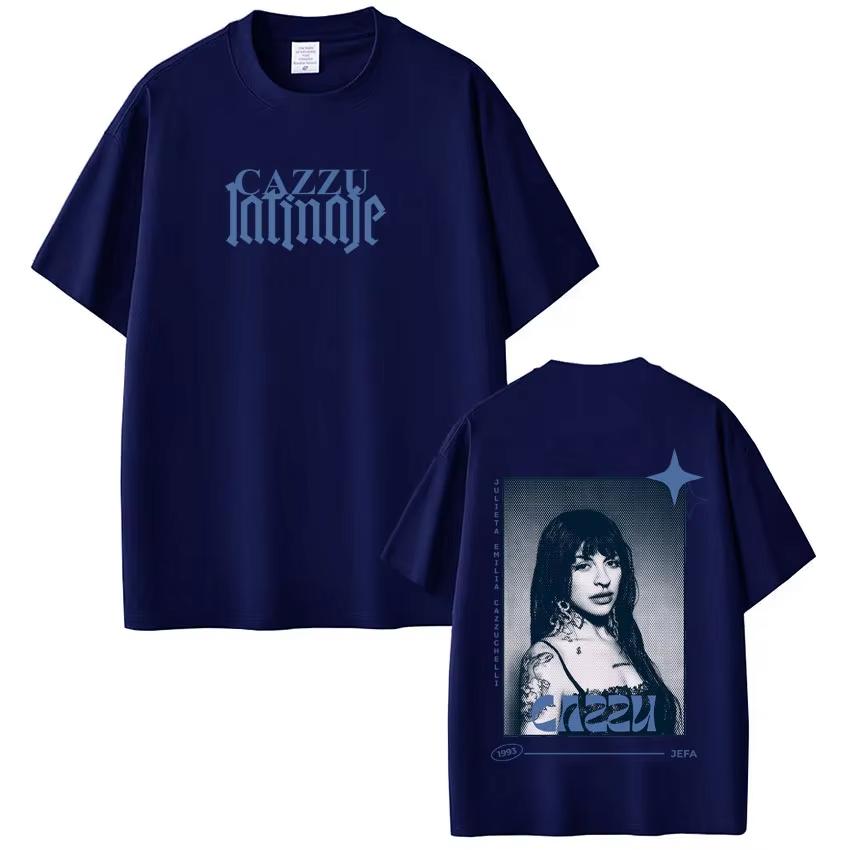 Singer Cazzu Latinaje 2026 Tour Graphic Tee Unisex Women Fashion Tshirt Summer Shortsleeved Top Cotton Casual Streetwear Hip Hop