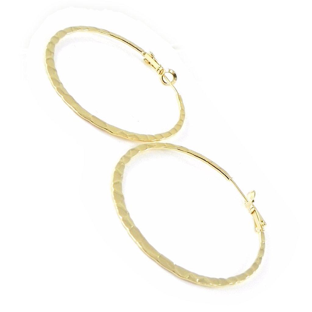 Les Trésors De Lily [G2038] - Gold Plated 'Cleopatra' Hoop Earrings
