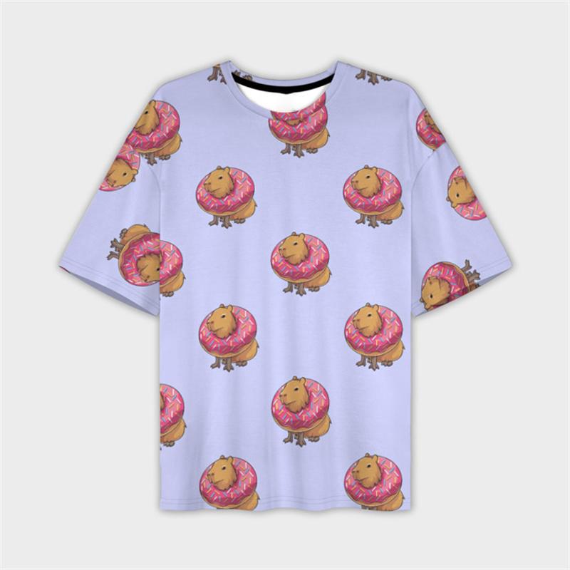 Nieuw Harajuku 3D Schattig Dier Capibara Print T-shirt Kinderen Grappige Streetwear Korte Mouwen Mode Y2k T-shirts Kleding Tops