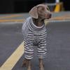 Teplý fleecový svetr pro psy Velká plemena Labradors Zlatí retrívři Zimní pruhovaná mikina Oblečení pro mazlíčky