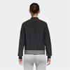 Adidas Logo Print Zip Long Sleeve Bomber Jacket Women Jackets Black DM5312