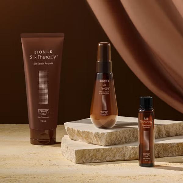 Silk Therapy Silk Keratin Line — No-Wash Treatment 60ml / Ampoule Essence 25ml / Ampoule Hair Pack 150ml (10 Options)