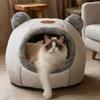 Yousheng Cute Cat Cave Bed Cozy Pet Bed with Bear Ears Non-Slip Bottom Winter Cat Nest with Removable Washable Cushion for Indoor Cats Puppies