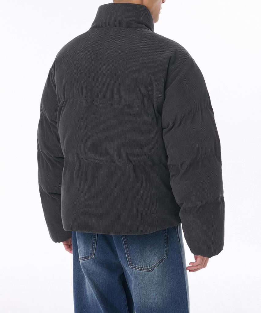Musinsa Standard Daily Puffer Corduroy Short Padded Jacket [Dark Gray]