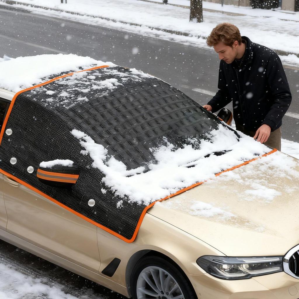 Magnetic Windshield Cover Oxford Guard With Strap Car Windshield Cover For Snow For Automotive Outside Winter All Weather