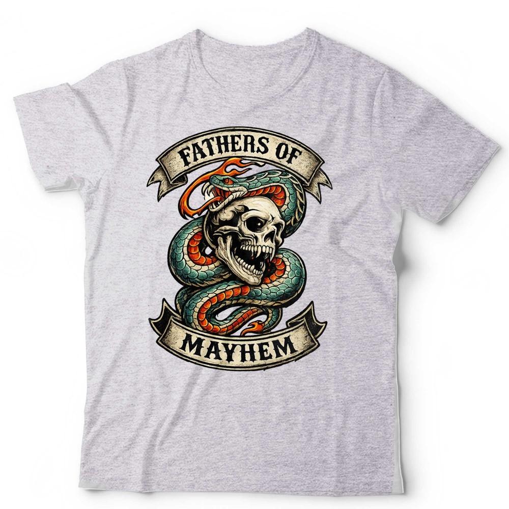 Fathers Day T Shirt Fathers Of Mayhem Skull Snake Traditional Tattoo Birthday