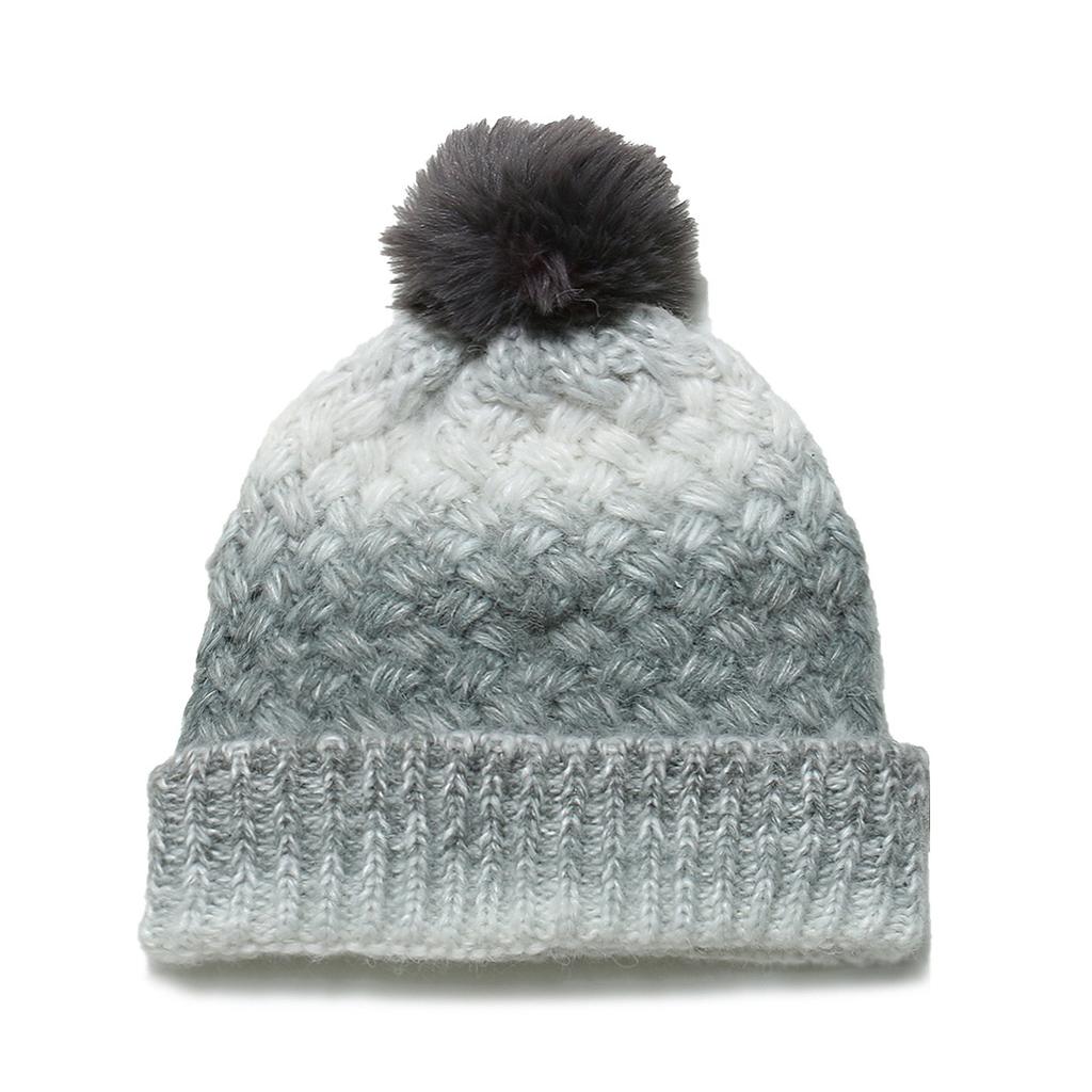 Autumn and Winter New Warm Hairball Knitted Hat Fleece Thickened Ear Protection Hat Gradual Change Color Tie-dye Wool Hat Korean Version