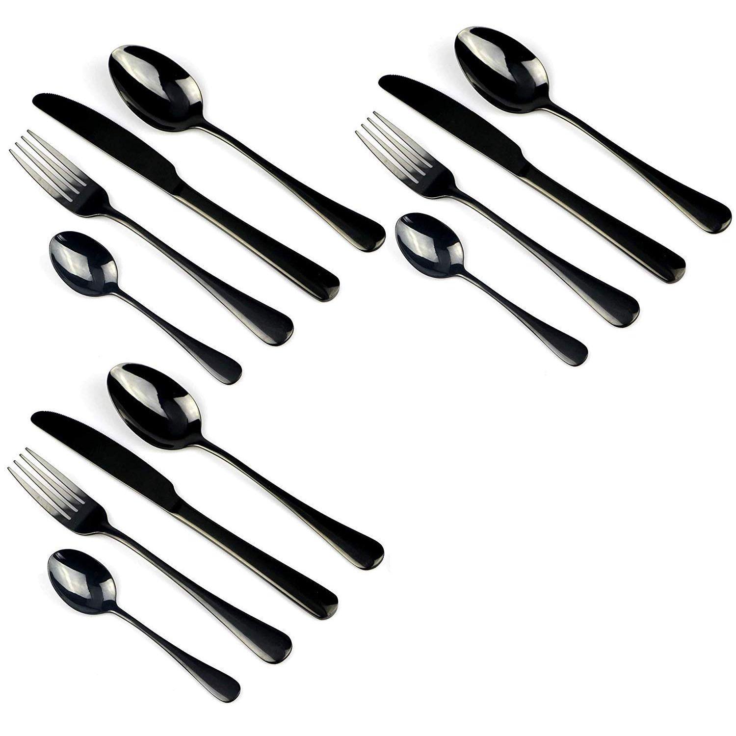 

Набор матовых столовых приборов для ресторана, дома, отеля, набор столовых приборов из нержавеющей стали с сатиновой отделкой, набор столовой посуды, столовые приборы, кухонные принадлежности