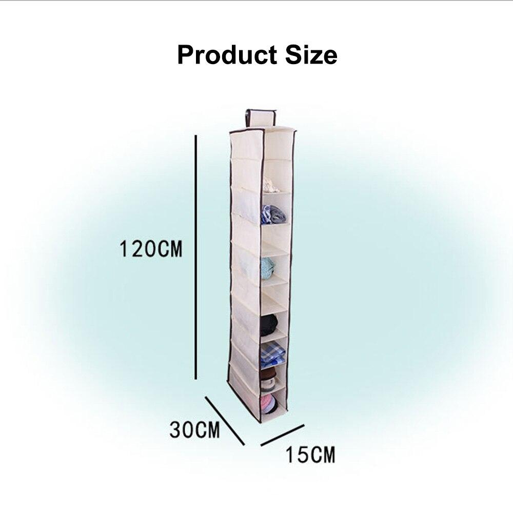 10 Layers Hanging Storage Bag Closet Organizer Wardrobe Organizer Clothes Door Storage Pocket Shoes Hanging Closet Organizer