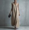 European and American Spring and Summer New Casual Temperament V-neck Fashion Sleeveless Cotton Dress Women's Summer
