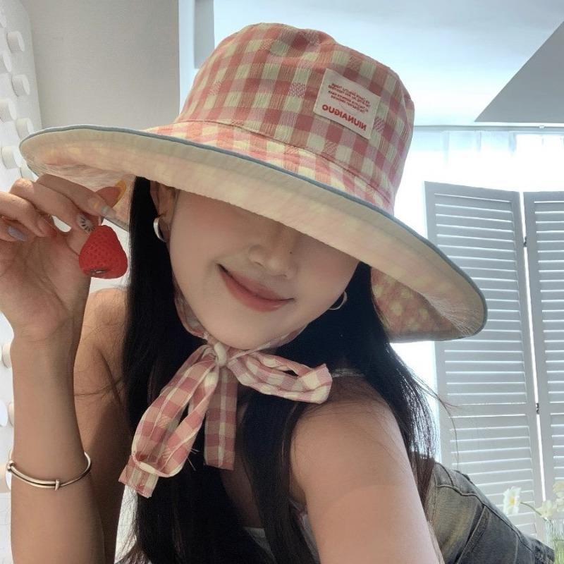 Mint Mambo Sunscreen Bucket Hat Women's Summer Double-sided Hat Large Brim Sunshade Sun Hat