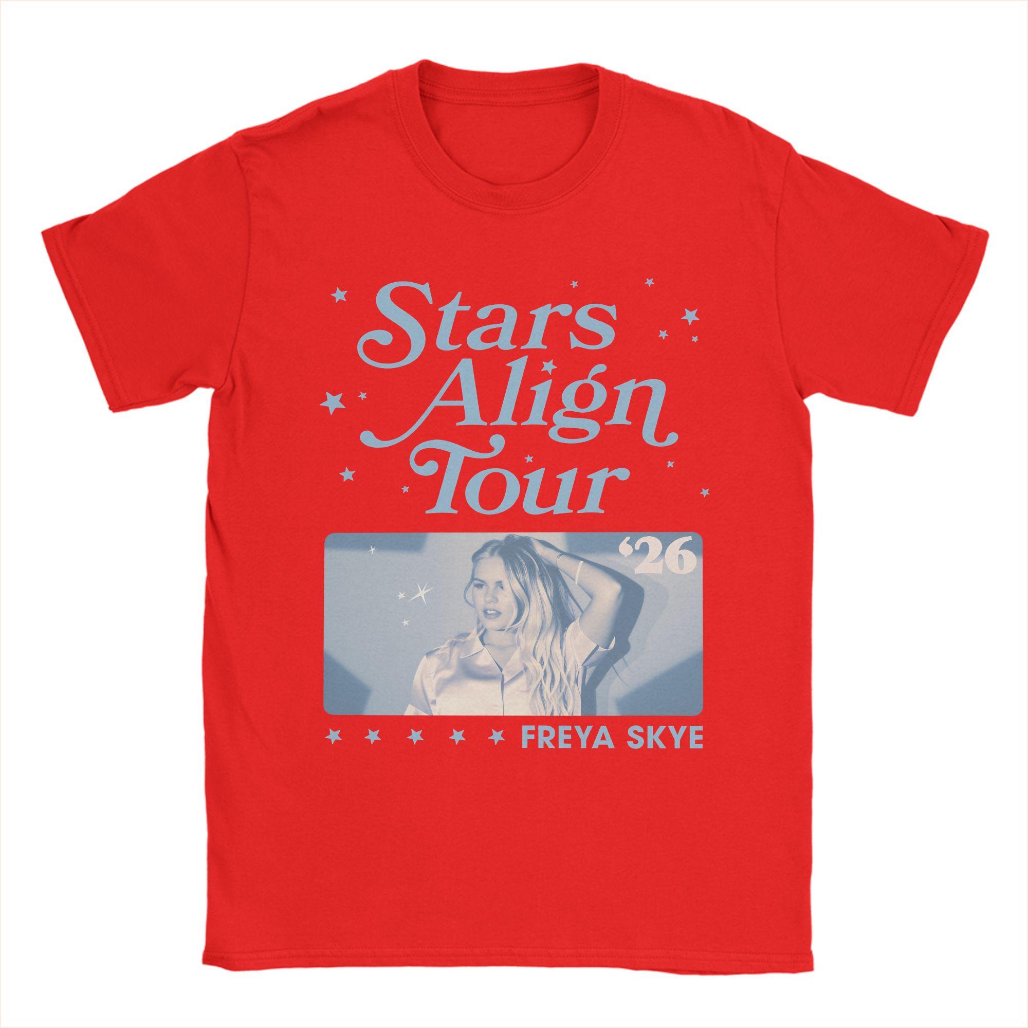 

Freya Skye Stars Align Tour T Shirts Men 100 Cotton Vintage TShirt Crew Neck Tees Short Sleeve Clothes Plus Size S
