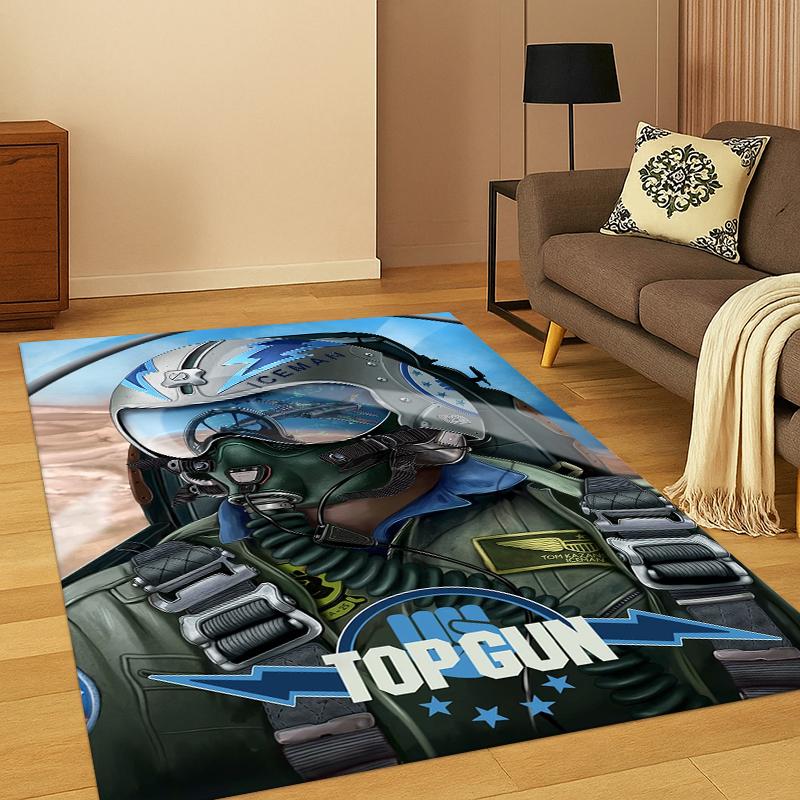 Top Gun Classic Movie Sign Tom Cruise Carpet Rug for Bedroom Living Room Sofa Doormat Home Decor,Kid Game Area Rug Non-slip