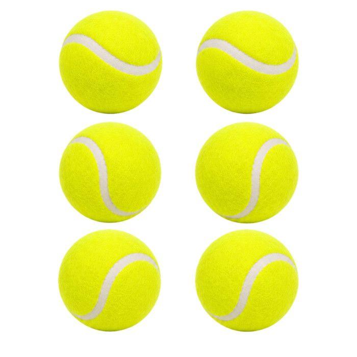 Set de 6 Balles Jaunes Classiques pour Tennis – Balles pour Entraînement, Loisirs et Jeux Extérieur