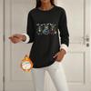 Women's Lined Long Sleeve Round Neck Halloween Sweatshirt Winter Casual Top