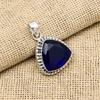 Blue Sapphire Lab-Created Gemstone 925 Sterling Silver  Jewelry Pendant Gift For Mom
