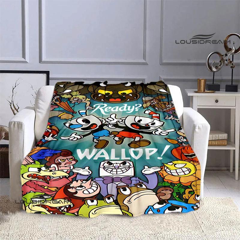 Cuphead cartoon printed Blankets Picnic blanket Fashion bed linings Flannel Warm Blanket Soft Comfortable Blanket Birthday Gift
