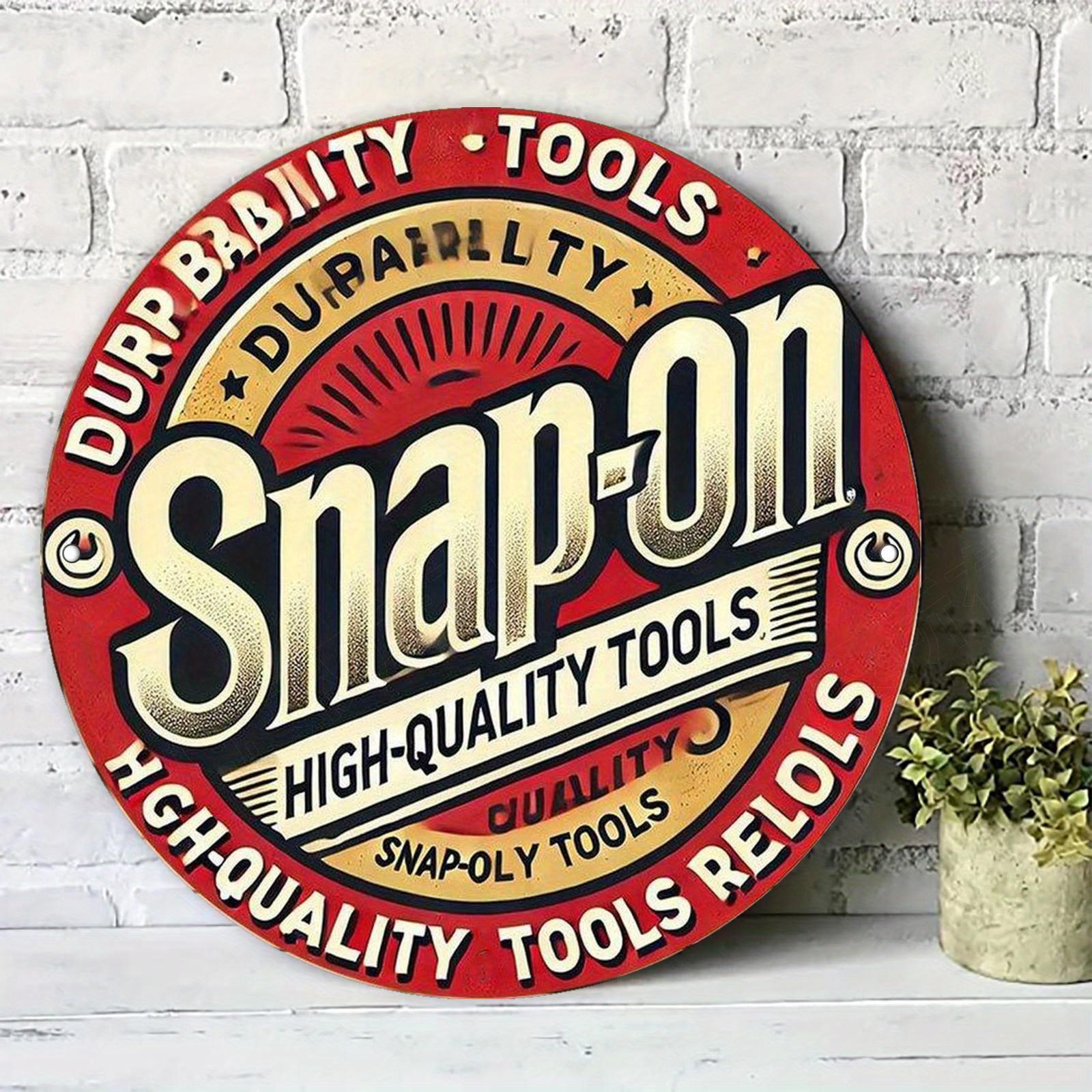 HD Tin Sign Snapon High Quality Tools Round Vintage Metal Wall Art Retro Garage Workshop Decor 20x20cm(8x8inch)
