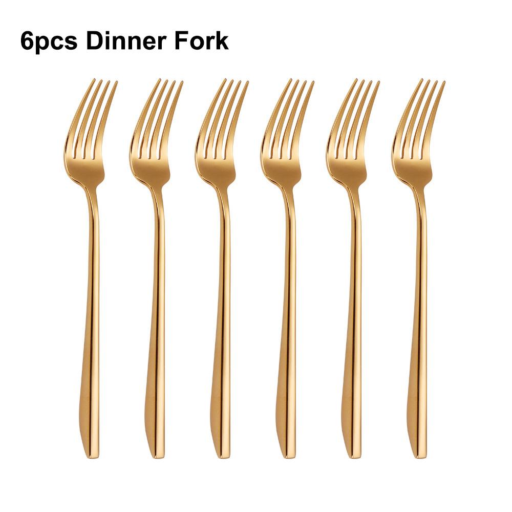 6/16/20/24/28Pcs Gold Tableware Stainless Steel 304 Cutlery Set Mirror Dinner Set Western Knife Fork Spoon Elegant Flatware