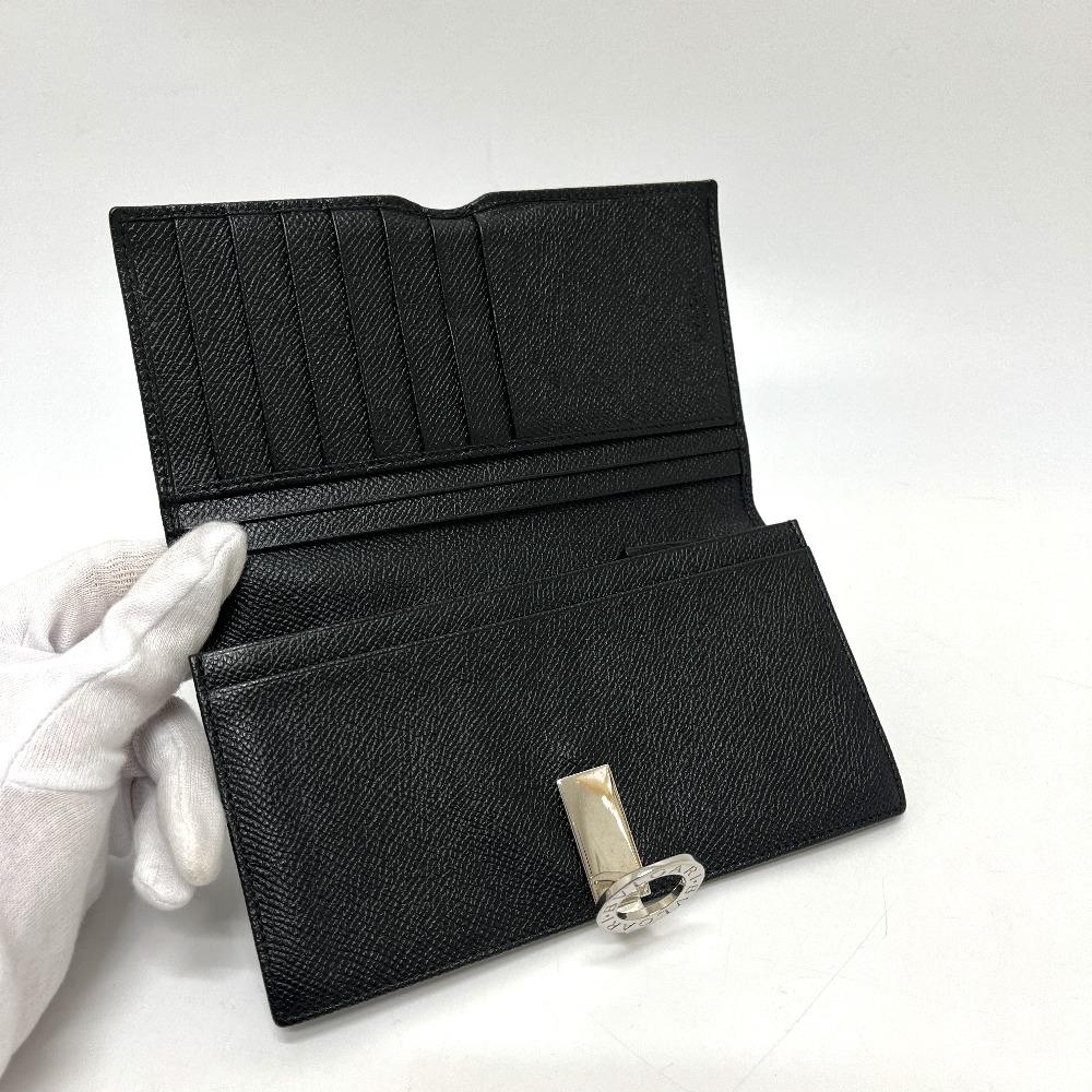 BVLGARI 33745 Bulgari Bulgari Logo Clip Bi-fold Wallet Long Wallet Leather Black