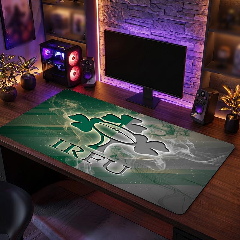 Irland Rugby Muster Mauspade Anti?Rutschfeste Gummi-Schreibtischunterlage Für Gaming Arbeiten Desktop-Dekoration