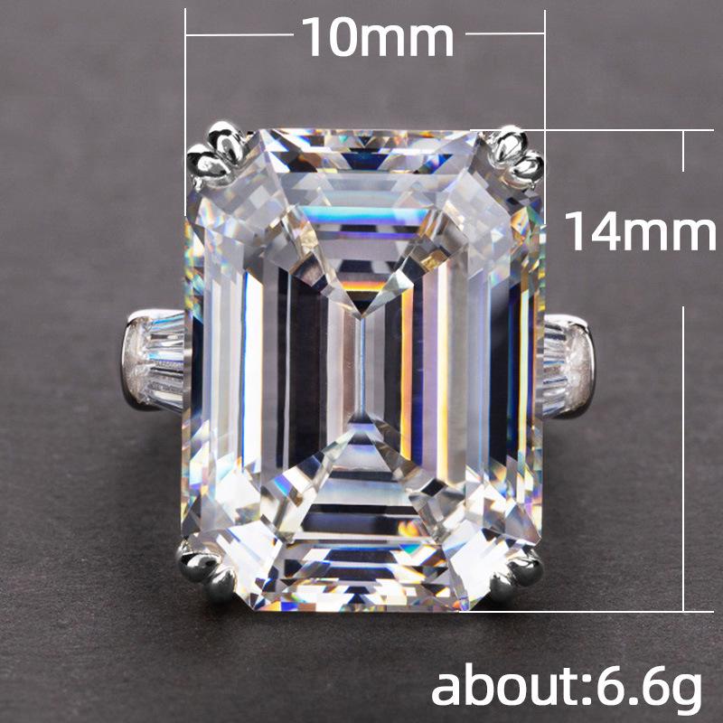 Elegant Large Rectangular Zircon Women's Ring - Luxury Wedding & Engagement Jewelry
