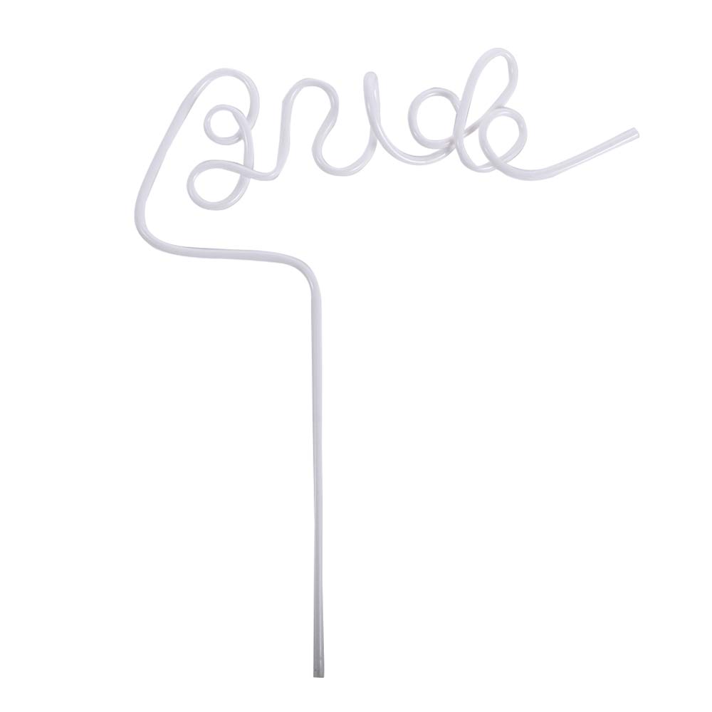 

1 шт., свадебные соломинки в форме английских букв, романтические свадебные соломинки для невесты, девичника, вечеринки, украшения для питья, соломинки белый