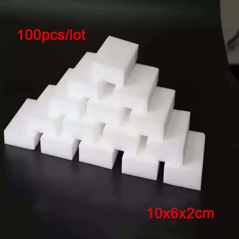 

100 шт./лот Меламиновая губка Ластик Белый Инструменты для уборки Чистящая губка Очиститель Автомобиль Офис Для кухни Офис Ванная комната 10*6*2см белый