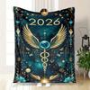 "Calendário Asas Celestiais 2026: Edição Luar Místico" Manta de Flanela para Sofá, Cama, Viagem, Acampamento, Escritório