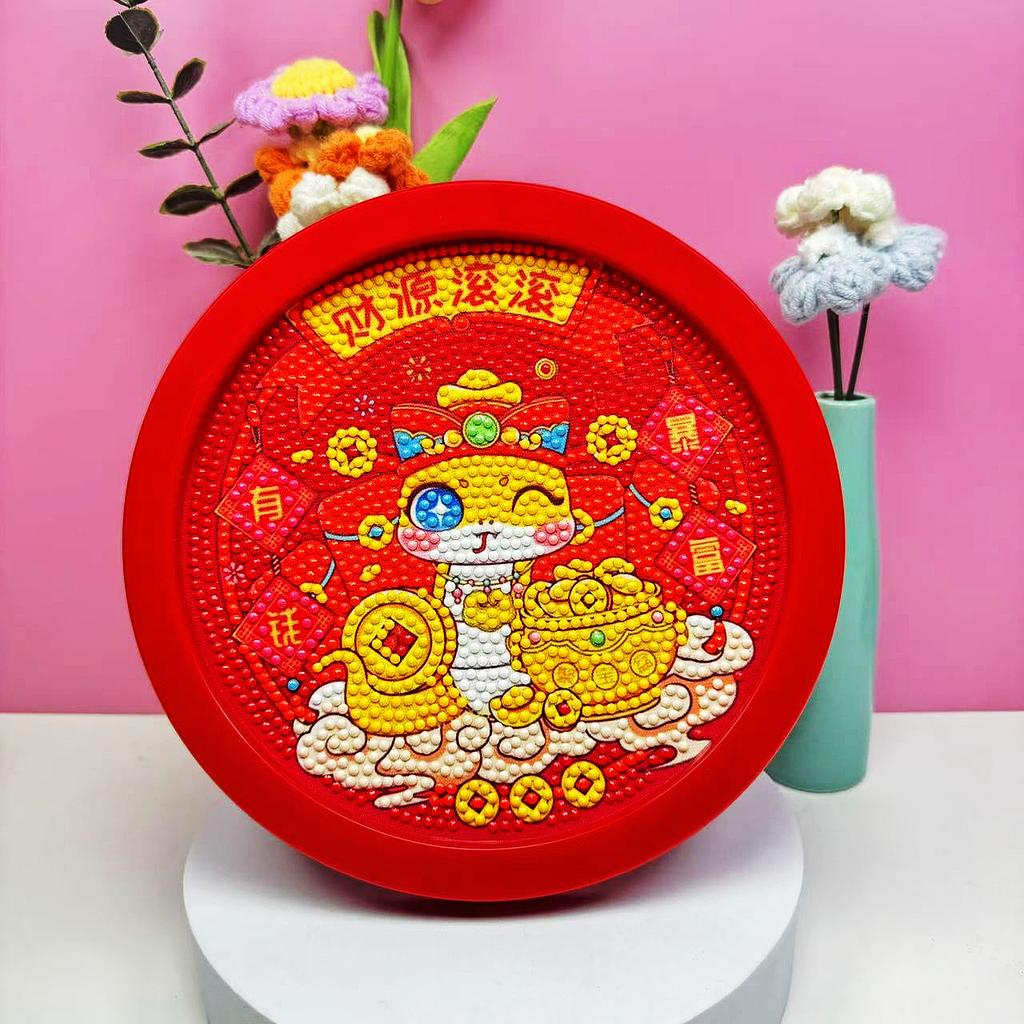 17 * 22Cm Cartoon Diamond Painting Children'S Puzzle Handmade Diy Year Of The Horse Living Room Sticker Decorative Painting