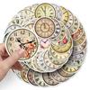 50pcs Vintage Clock Graffiti Creative Stickers - Waterproof Decor for Phone Cases & Suitcases